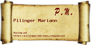 Pilinger Mariann névjegykártya